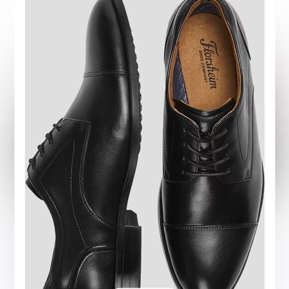 Men\'s Floresheim Francisco Cap-Toe Oxfords Black Leather Dress Shoes main image 8